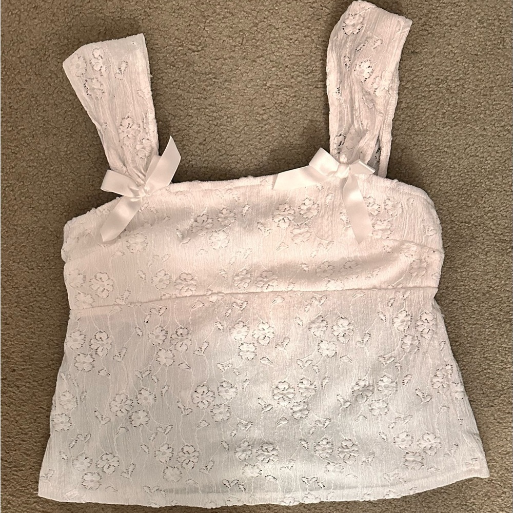 SHEIN White Floral Lace Camisole